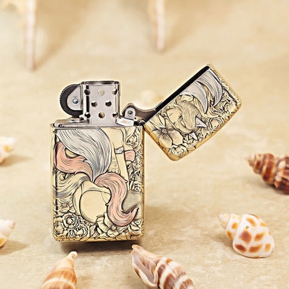 Zippo Slim 3D Relief Nine-Tailed Fox & Beauty DS367