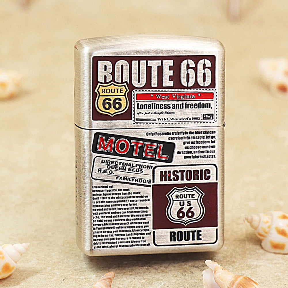 Zippo American Eagle & Route 66 Shield Embossing DS320