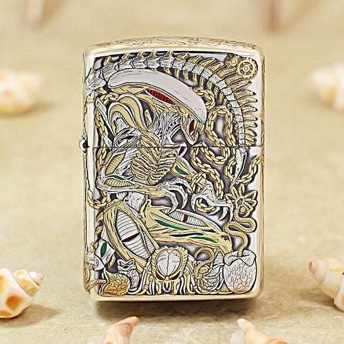 Zippo Silver-Plated 5-Sided 3D Scorpion Relief 162-DS255