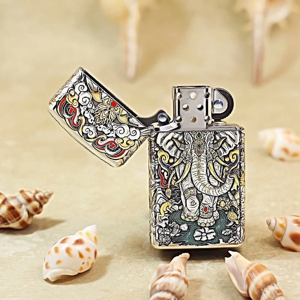 Zippo Metal-Plated Encased Auspicious Elephant DS324