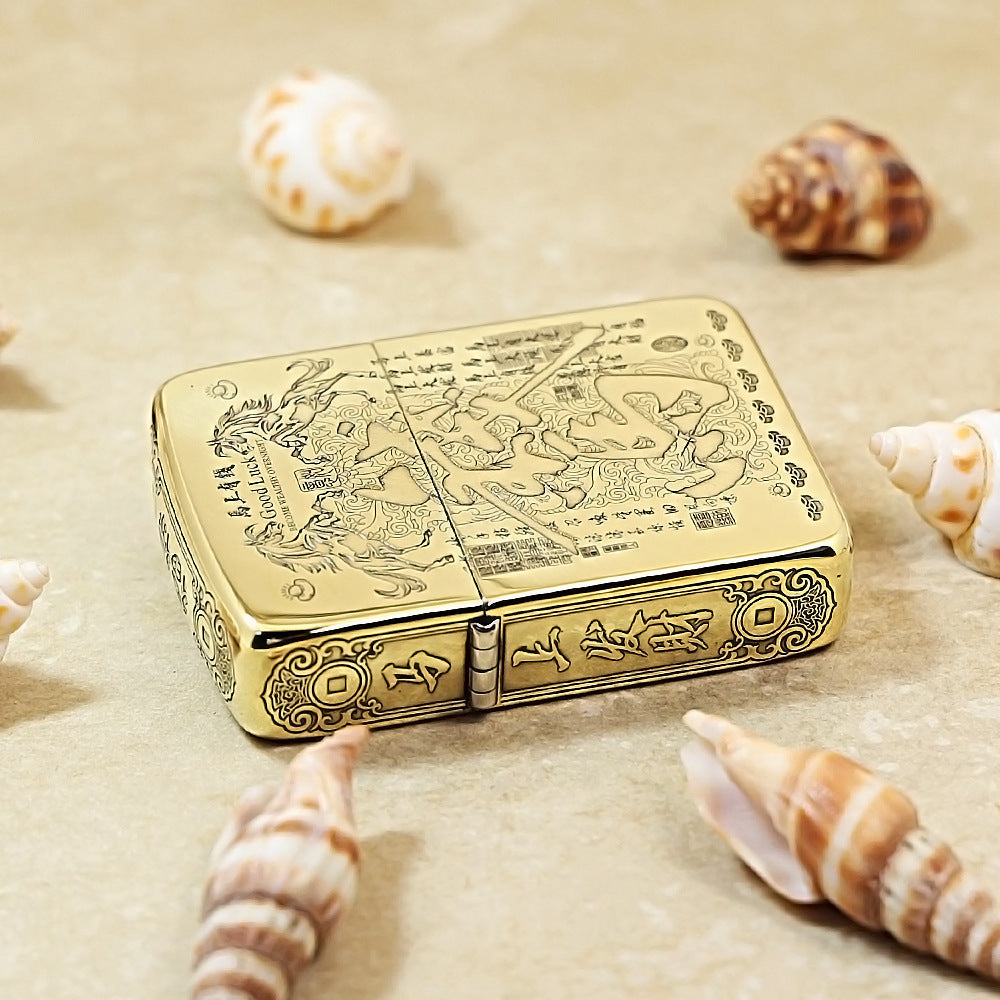 Zippo Fine Engraved Fu Lu Horse DS407