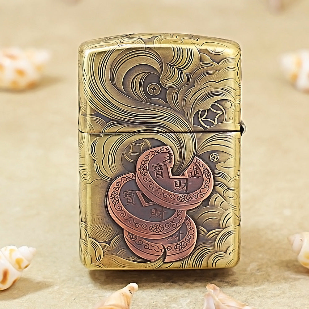 Zippo Red Copper Embossed Pixiu 168-DS385