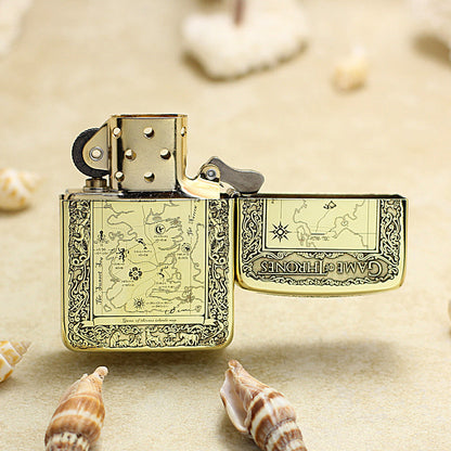 Zippo Gold-Plated Game Of Thrones & Night's Watch Oath DS428