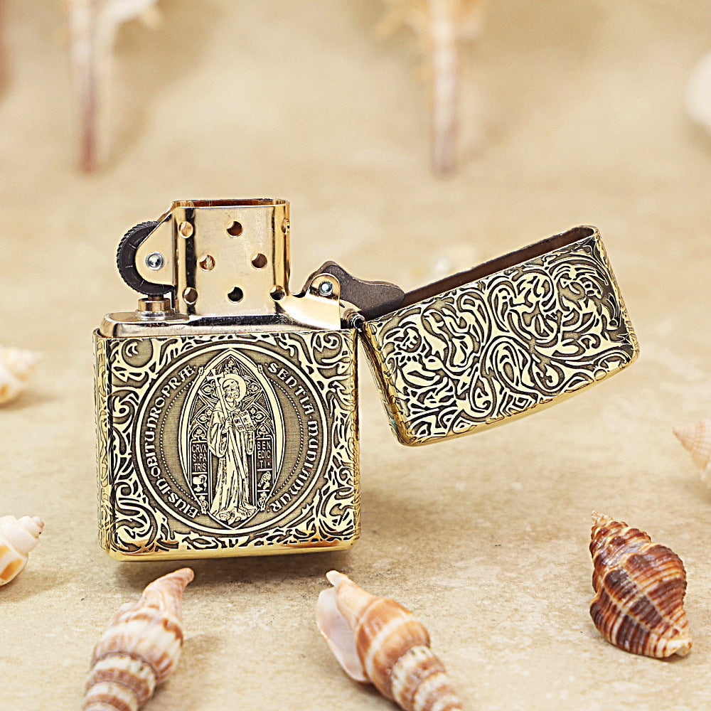 Zippo Armor Antique Saint Benedict 3D Relief 168-DS391