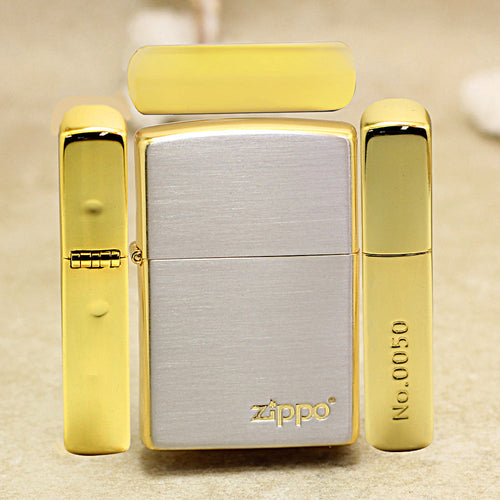 Zippo 3-Side Gold Plating Custom Serial Number 205-DS182