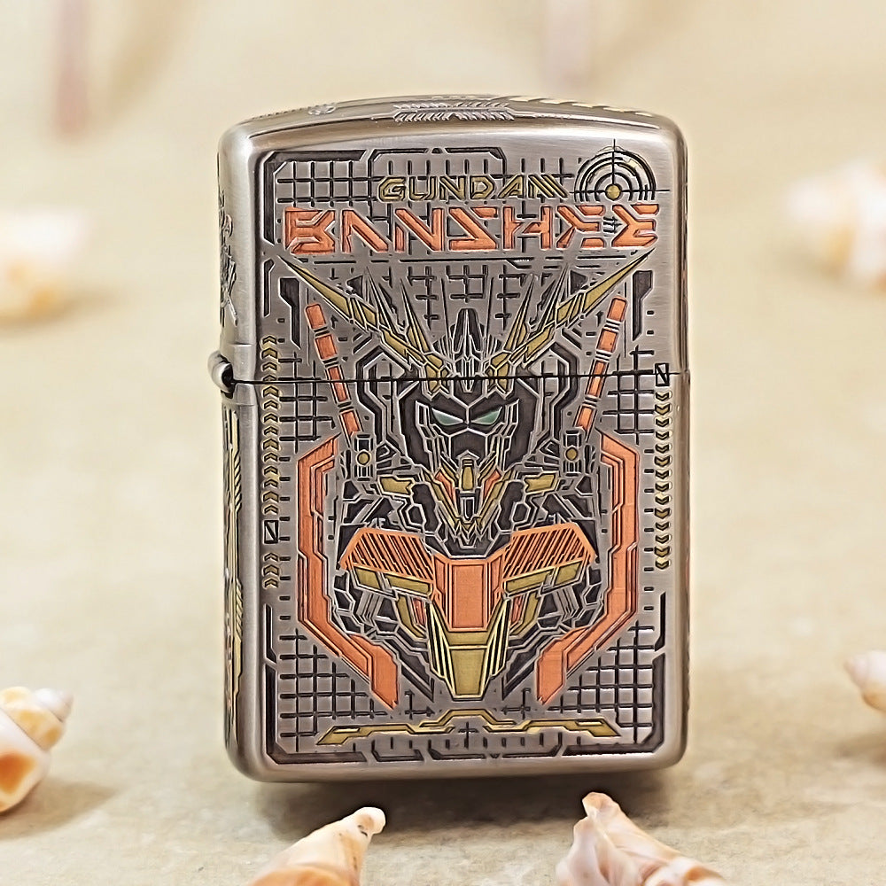 Zippo Armor Gundam Silver Dual-Tone Engraved 162-DS480