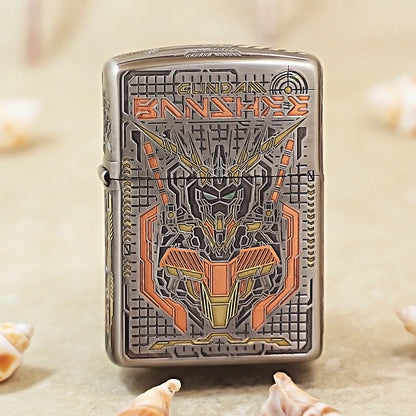 Zippo Armor Gundam Silver Dual-Tone Engraved 162-DS480