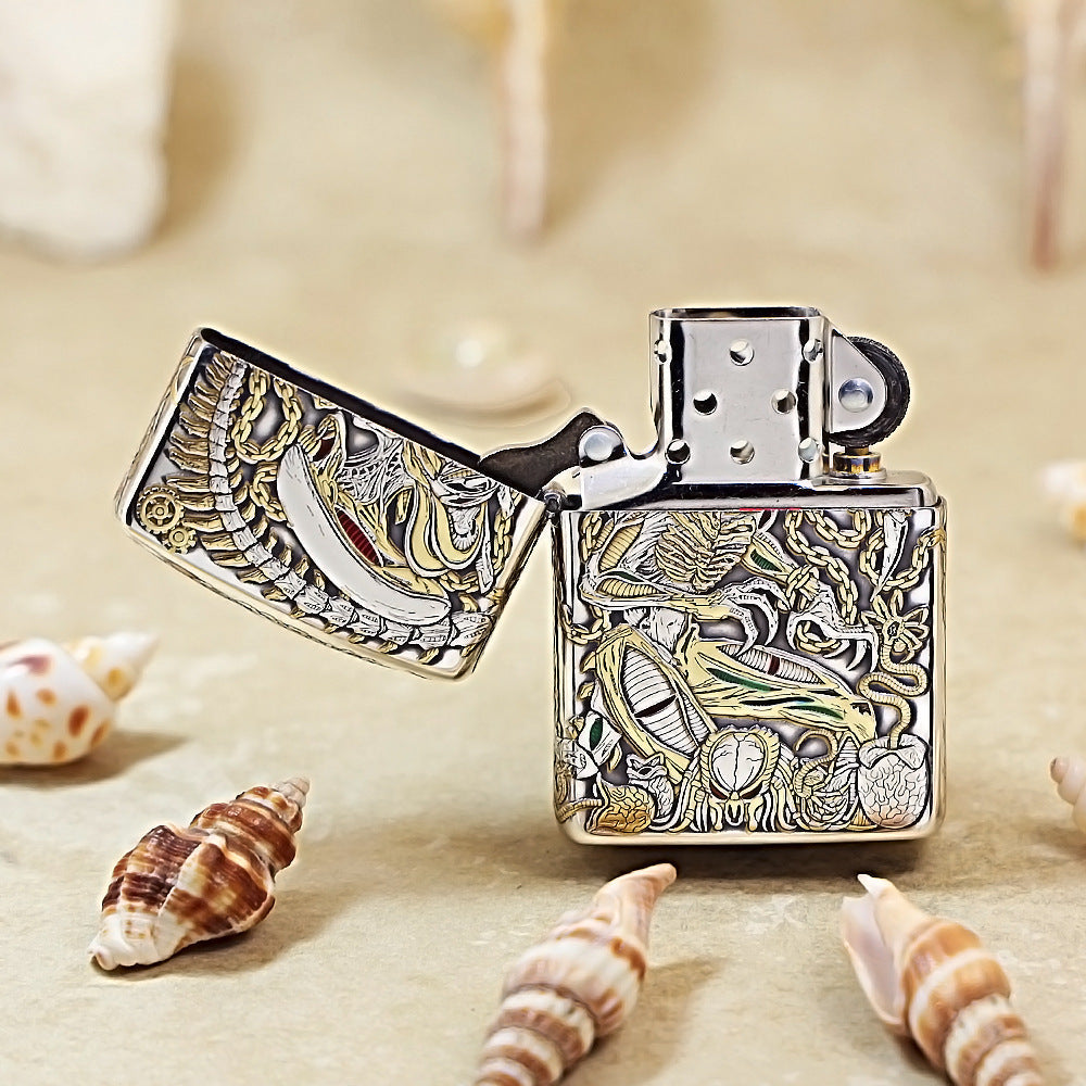 Zippo Silver-Plated 5-Sided 3D Scorpion Relief 162-DS255