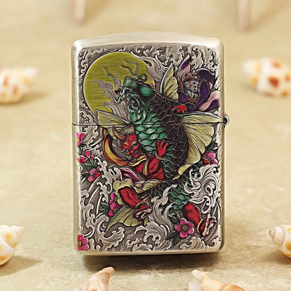 Zippo Painted Carp Leaping Over the Dragon's Gate 162-DS214