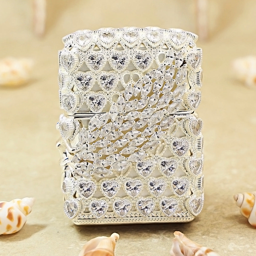 Zippo Silver-Plated Rhinestone-Studded 'Angel Wings' 205-DS333