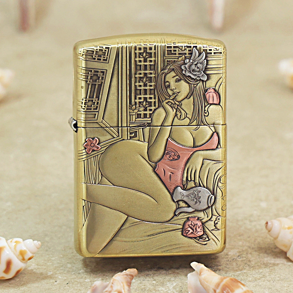 Zippo High-Relief 3D Engraved Vintage Beauty 168-DS441