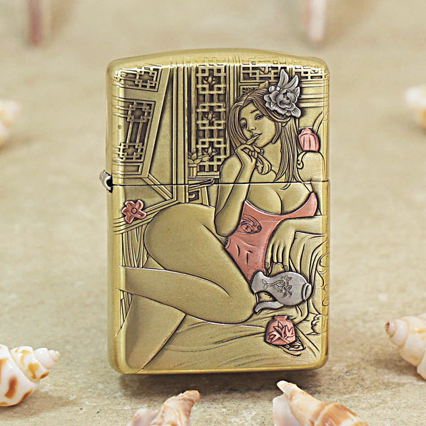 Zippo High-Relief 3D Engraved Vintage Beauty 168-DS441