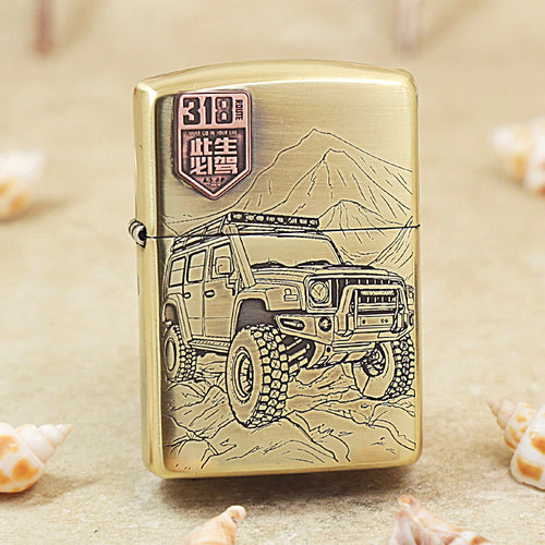 Zippo Armor Road Jeep 3D Embossed 168-DS447