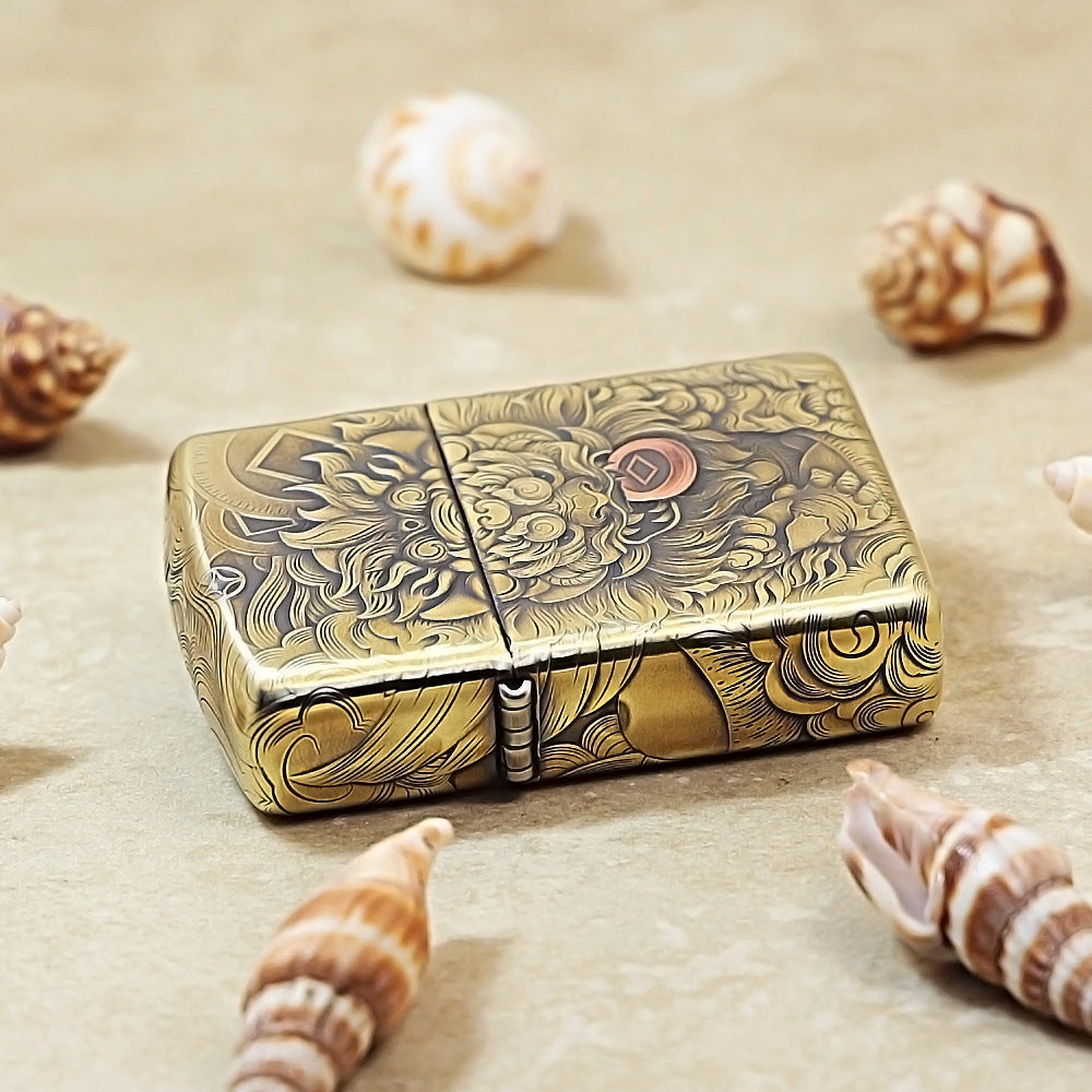 Zippo Red Copper Embossed Pixiu 168-DS385