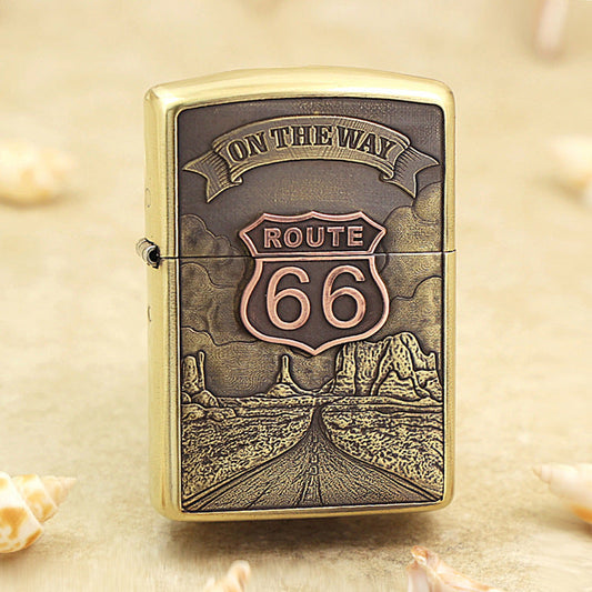 Zippo 3D Deep-Engraved Route 66 'On The Way' DS380