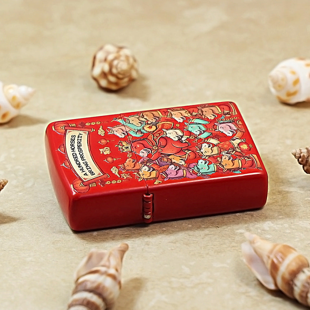 Zippo Red 'Galloping Horses Bringing Fortune' 205-DS474