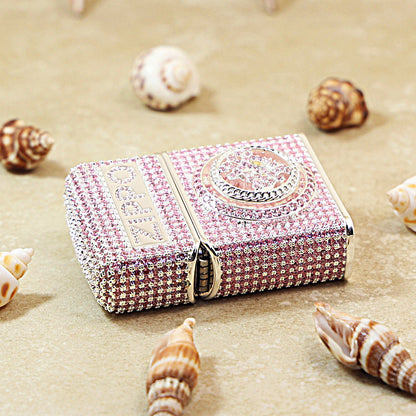 Zippo Pink Crystal-Studded with Feng Shui Coin 205-DS338