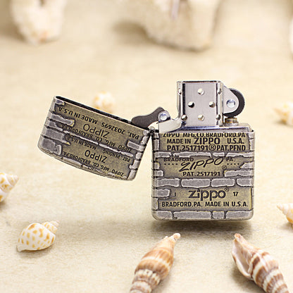 Zippo Armor Two-Tone Antique Silver Lighter – 5-Generation Bottom Stamp Edition 162-DS260