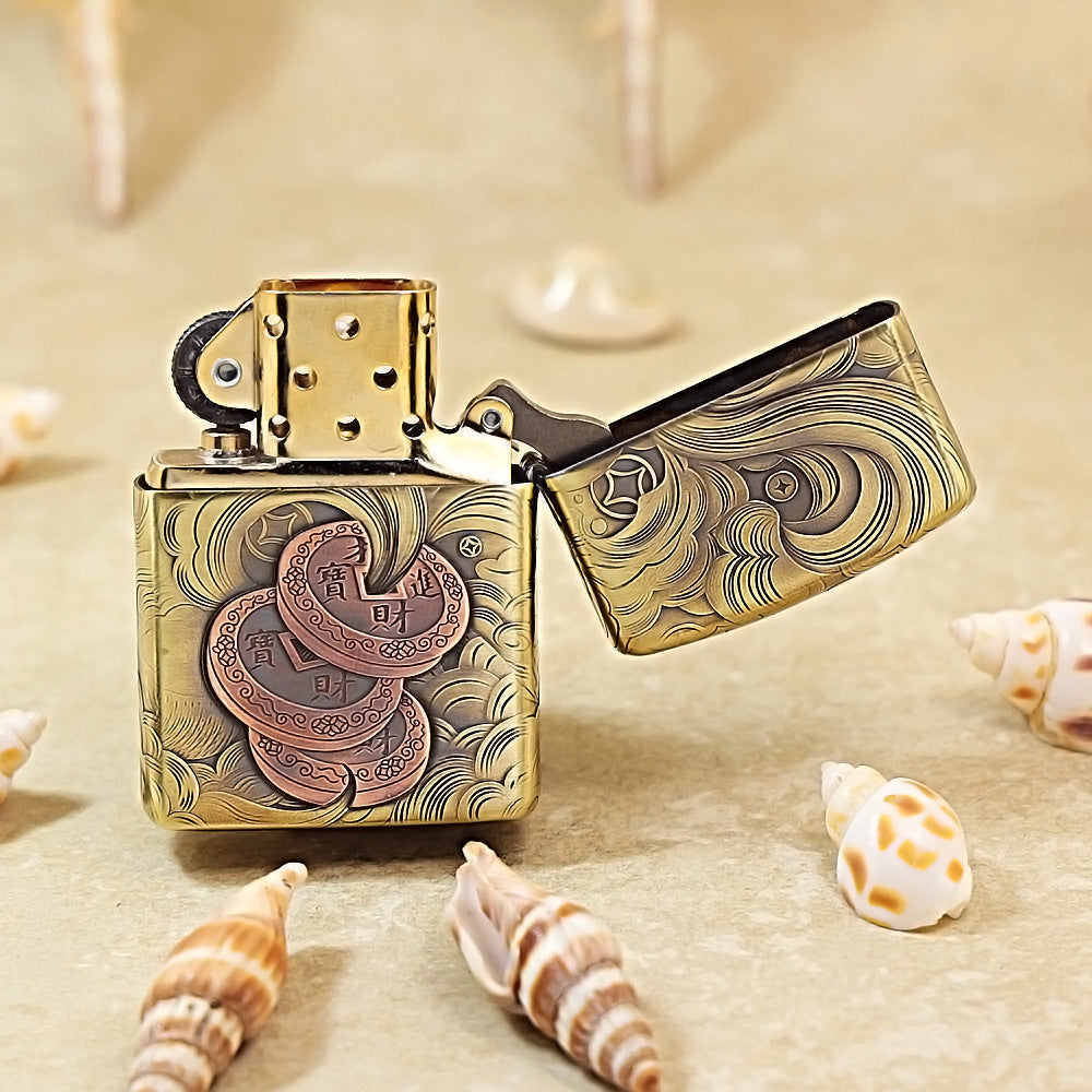 Zippo Red Copper Embossed Pixiu 168-DS385