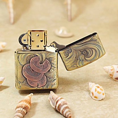 Zippo Red Copper Embossed Pixiu 168-DS385