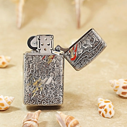 Zippo Slim Silver-Plated Shell-Sun Wukong Engraving DS360