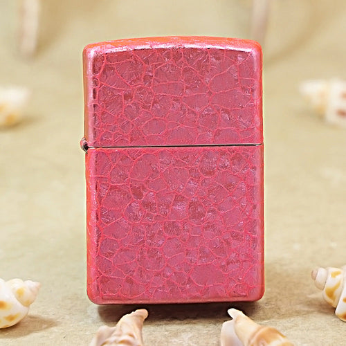 Zippo Red Crackled Ice Pattern 205-DS472