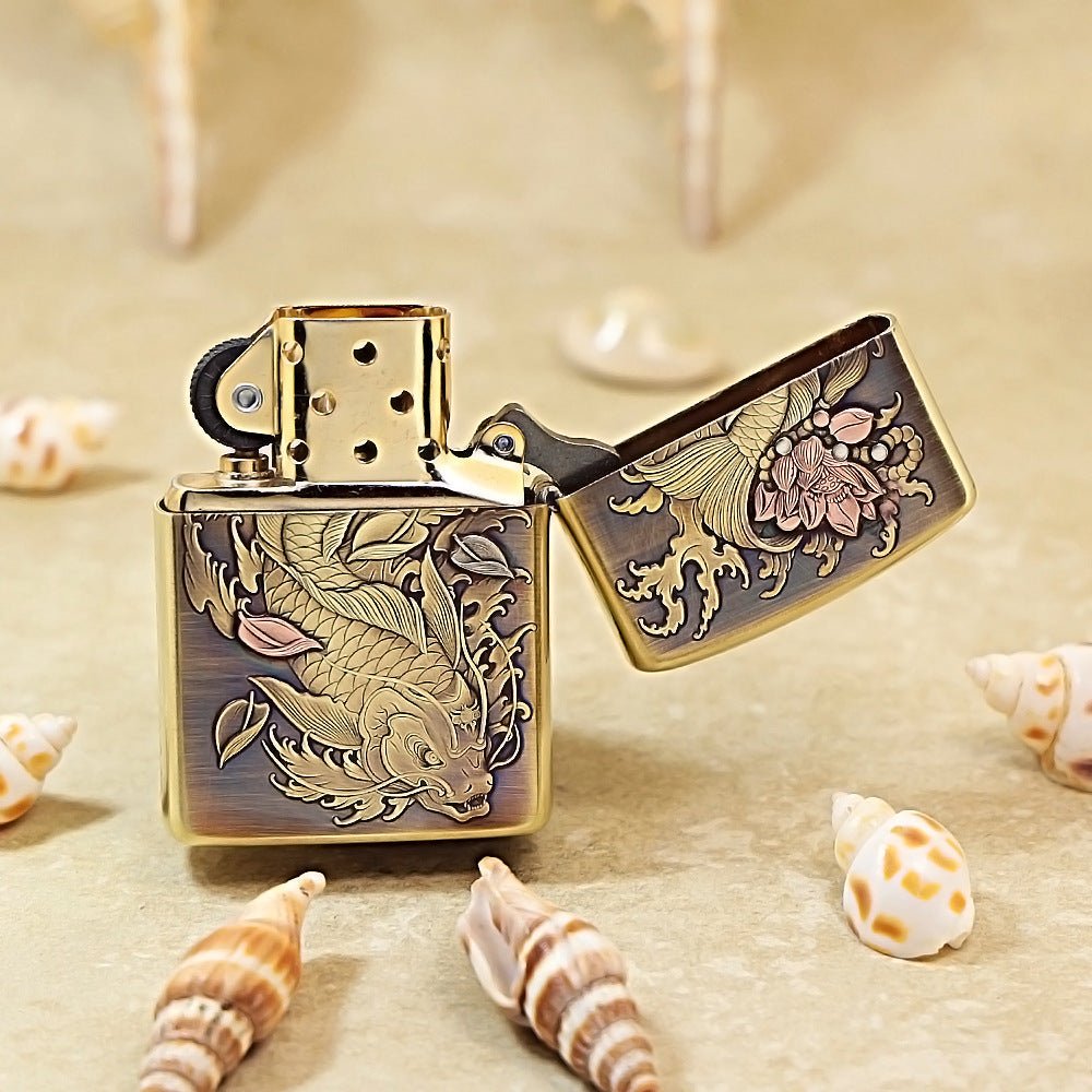 Zippo Exquisite 'Carp Turning into Dragon' 3D Relief 168-DS386