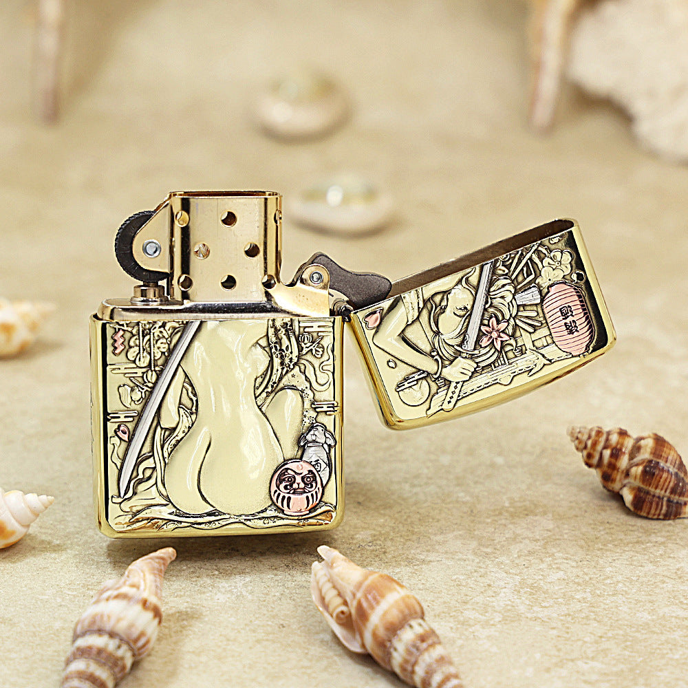 Zippo Armor 3D Embossed Snake Woman & Geisha 168-DS388