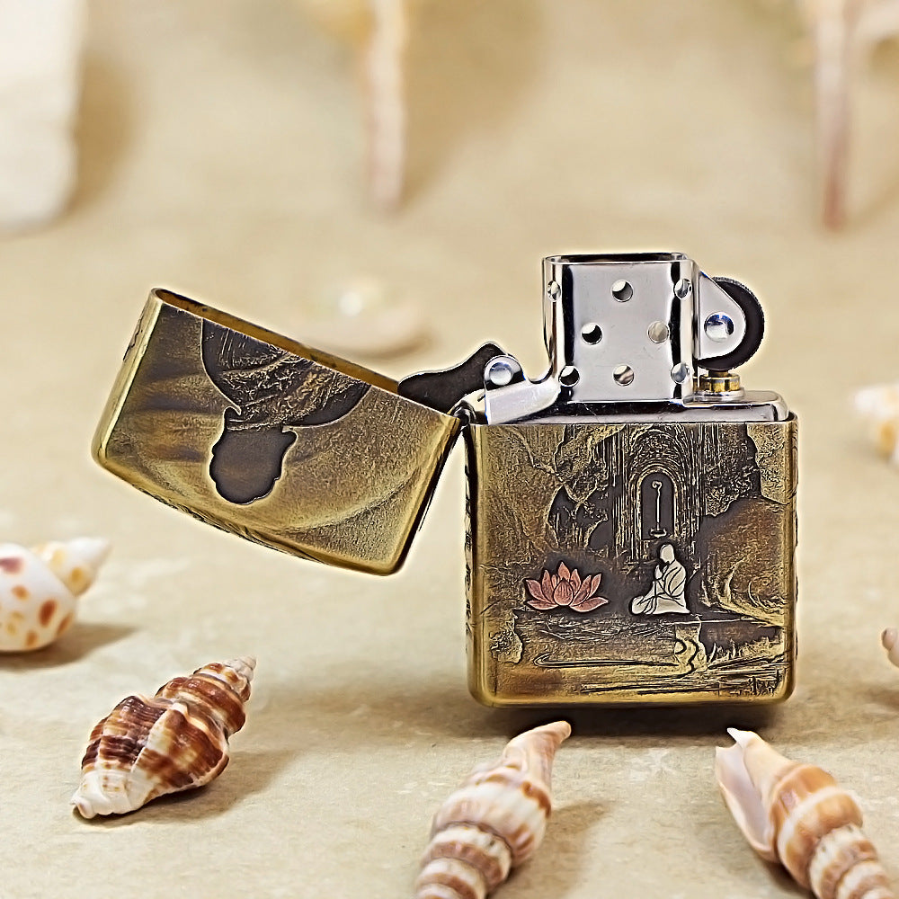 Zippo Armor Gold-Plated Buddhist Relief 162-DS383