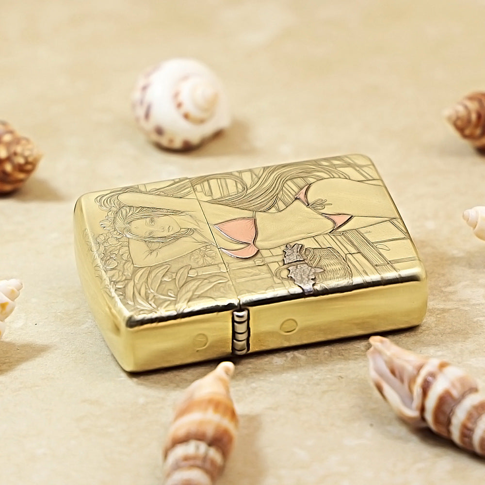 Zippo Armor Bikini Girl Relief Engraving 168-DS419