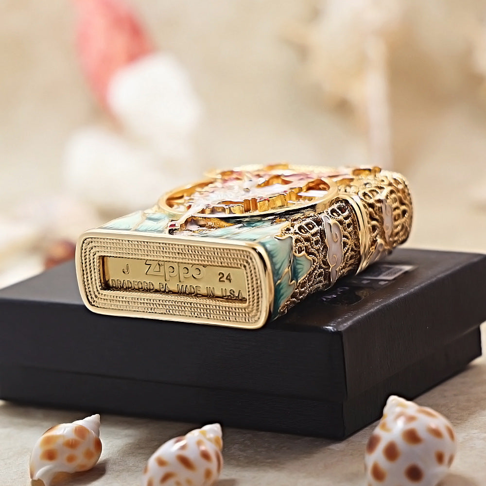 Zippo Gold-Plated Exquisite 'Deer of Luck' 205-DS368