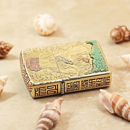 Zippo Classical Gold-Plated Mazu Embossed 168-DS434
