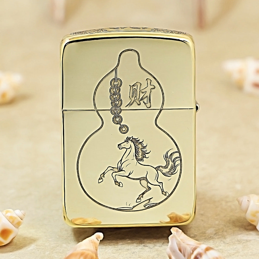 Zippo Fine Engraved Fu Lu Horse DS407