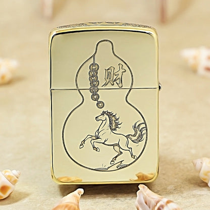 Zippo Fine Engraved Fu Lu Horse DS407