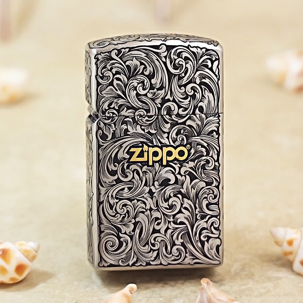 Zippo Slim Two-Tone Arabesque Engraved DS353