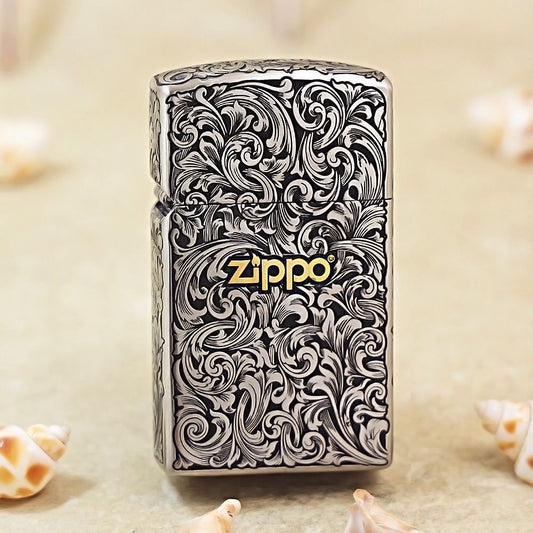 Zippo Slim Two-Tone Arabesque Engraved DS353