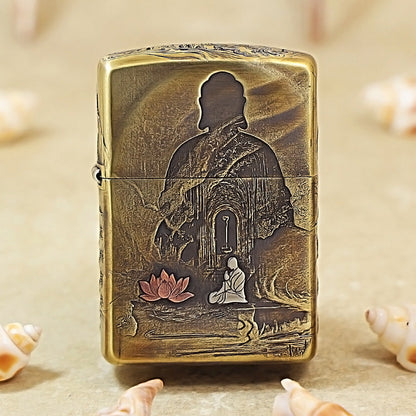 Zippo Armor Gold-Plated Buddhist Relief 162-DS383