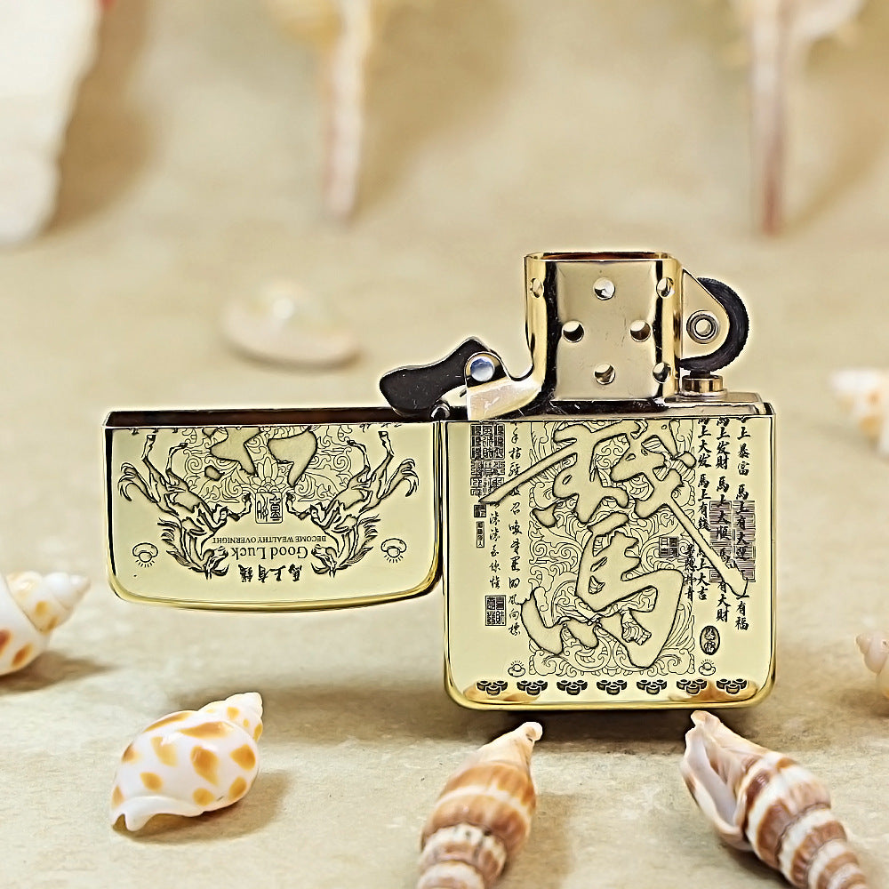 Zippo Fine Engraved Fu Lu Horse DS407