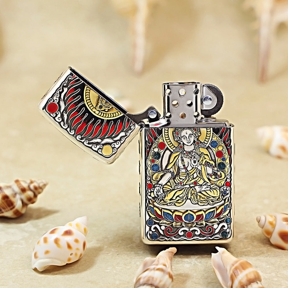 Zippo Armor Heavy-Duty Metal Painted White Tara DS323