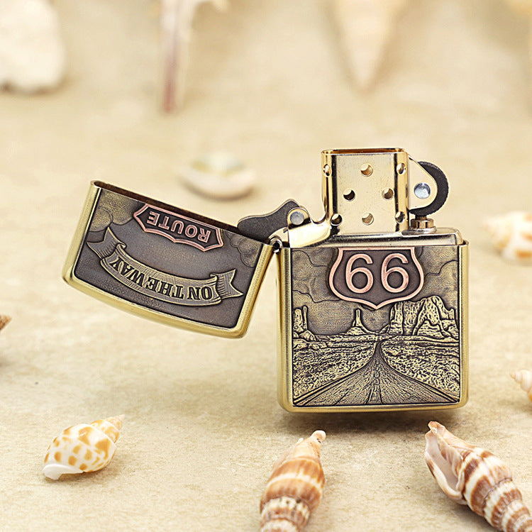 Zippo 3D Deep-Engraved Route 66 'On The Way' DS380