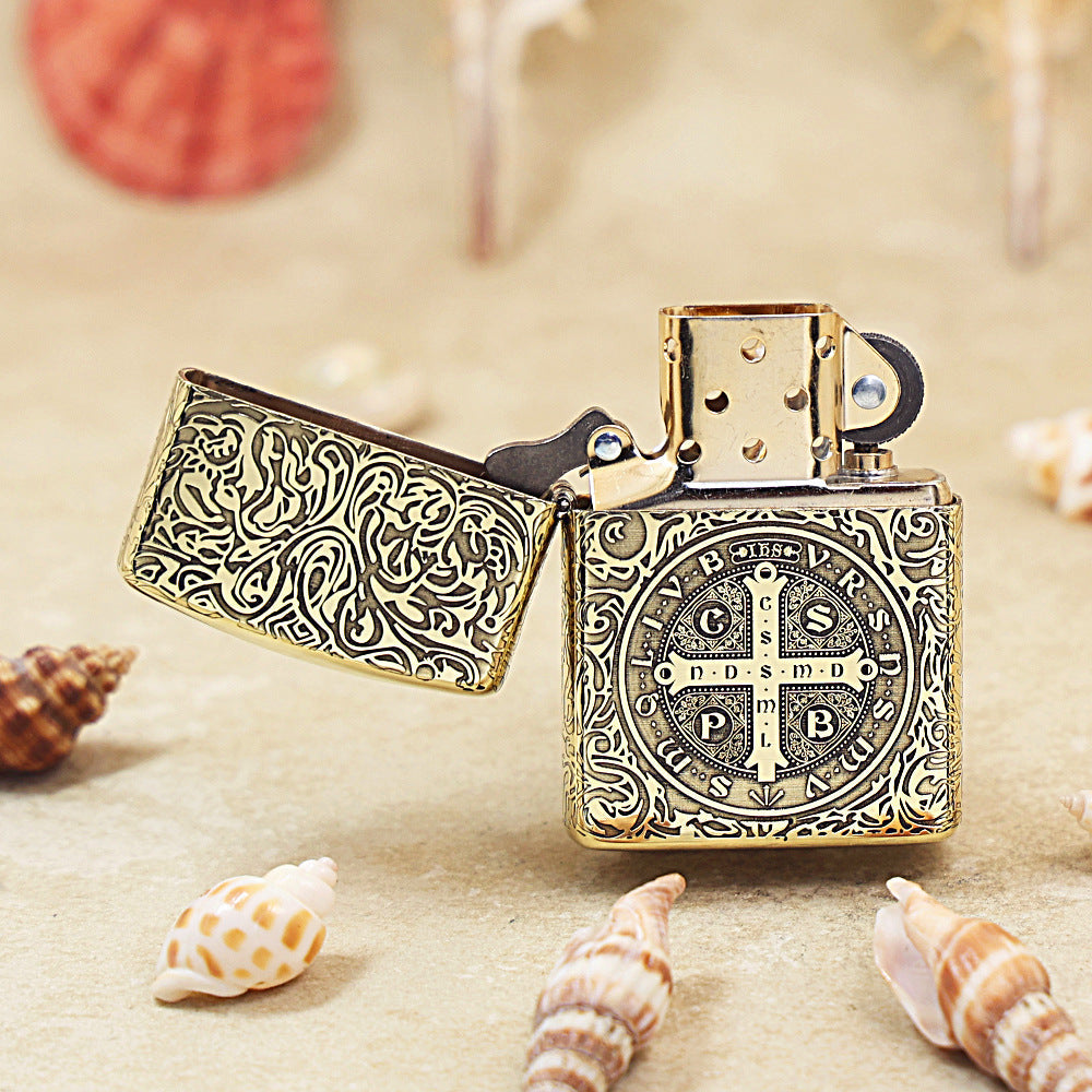 Zippo Armor Antique Saint Benedict 3D Relief 168-DS391