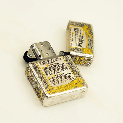 Zippo Armor Sterling Silver "Four Horsemen" Lighter – Deep Engraved with 24K Gold Inlay