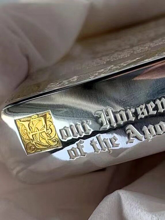 Zippo Armor Sterling Silver "Four Horsemen" Lighter – Deep Engraved with 24K Gold Inlay