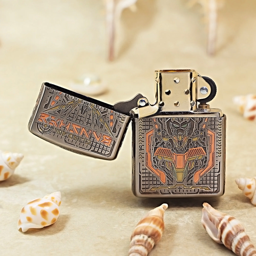 Zippo Armor Gundam Silver Dual-Tone Engraved 162-DS480