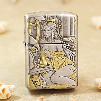 Zippo Antique Silver-Plated– 3D Engraving - Beauty Series 162-DS199