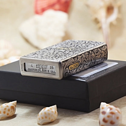 Zippo Slim Two-Tone Arabesque Engraved DS353