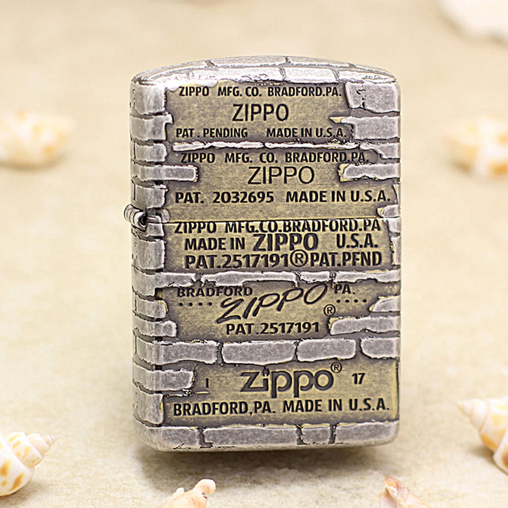 Zippo Armor Two-Tone Antique Silver Lighter – 5-Generation Bottom Stamp Edition 162-DS260