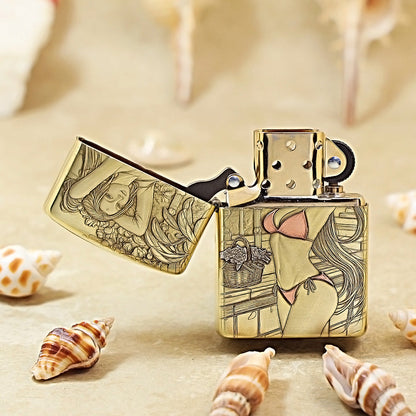 Zippo Armor Bikini Girl Relief Engraving 168-DS419