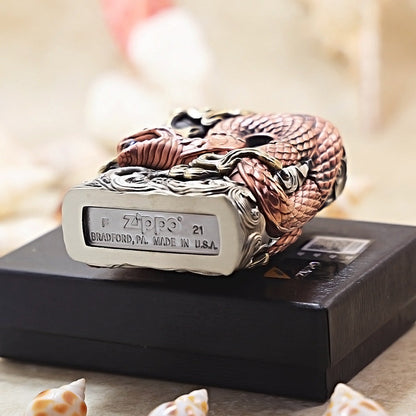 Zippo Brass-Plated 3D Relief Snake Sculpture 205-DS364