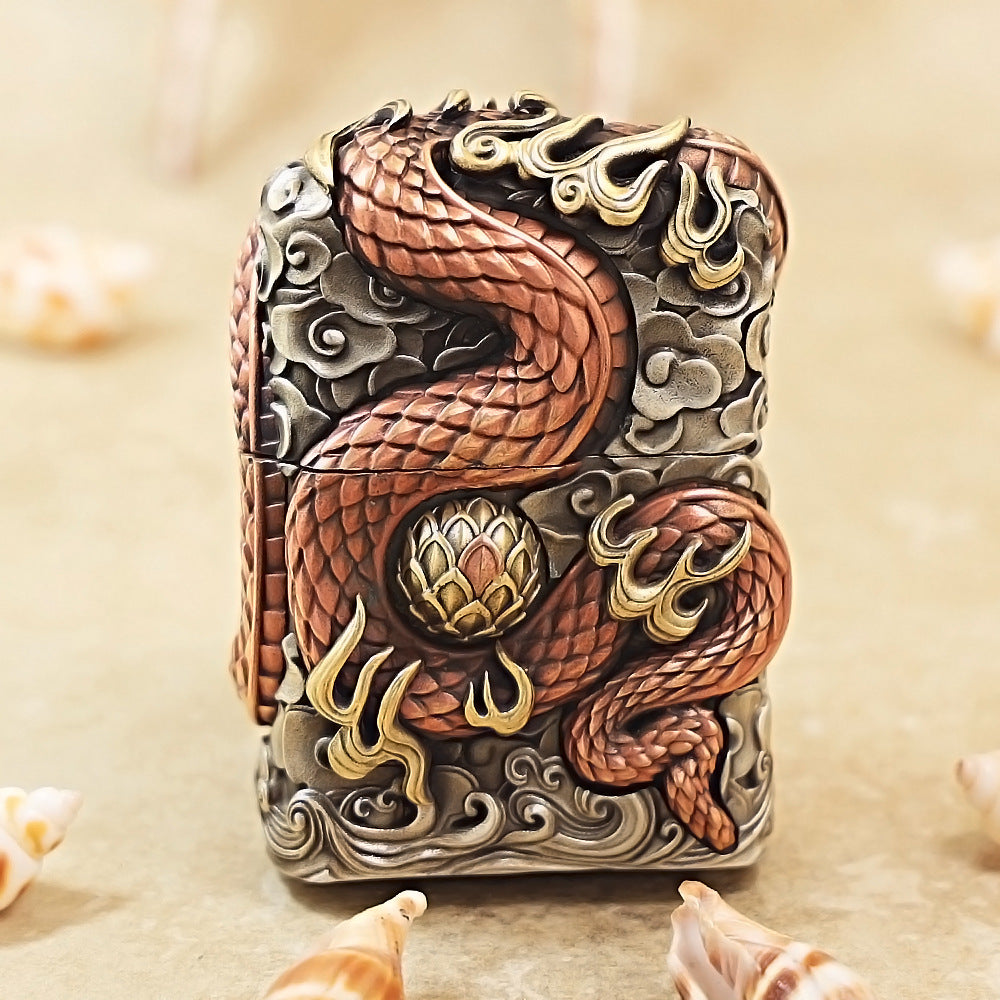 Zippo Brass-Plated 3D Relief Snake Sculpture 205-DS364